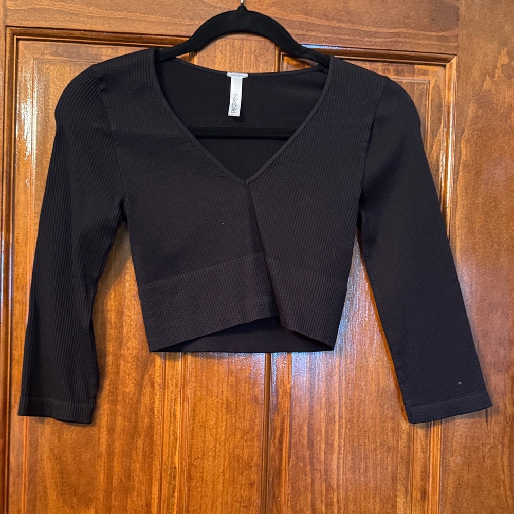Nikibiki Black V-Neck Crop Top